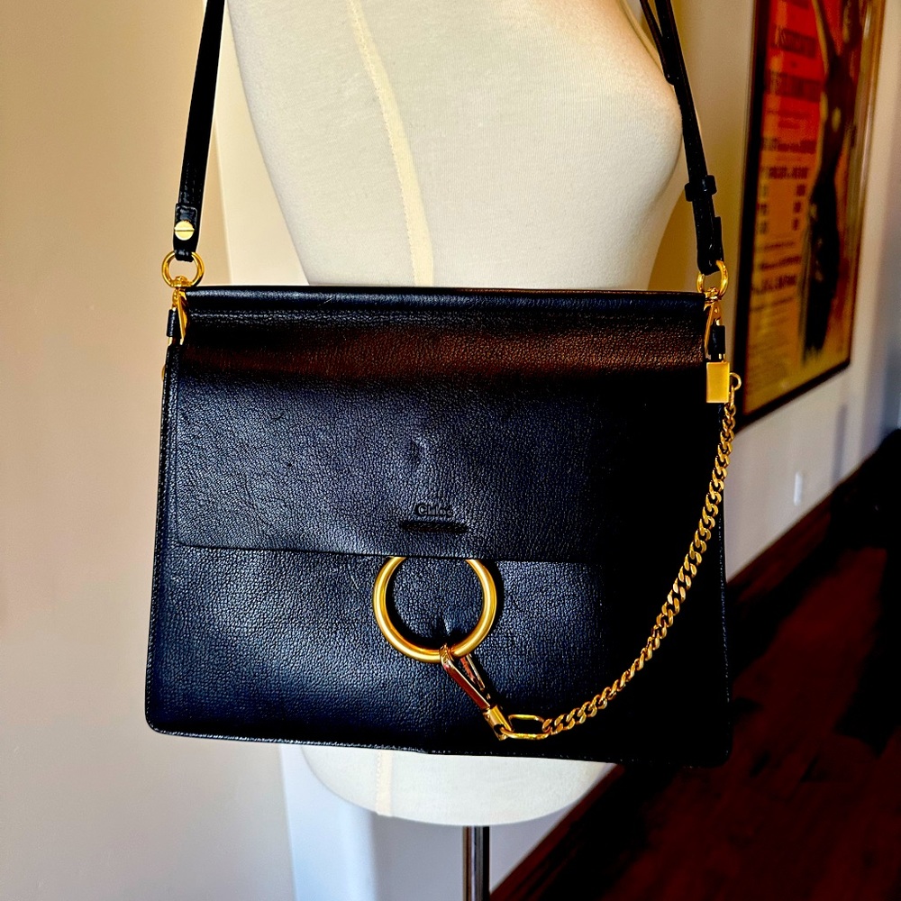 Chloe Faye black leather purse